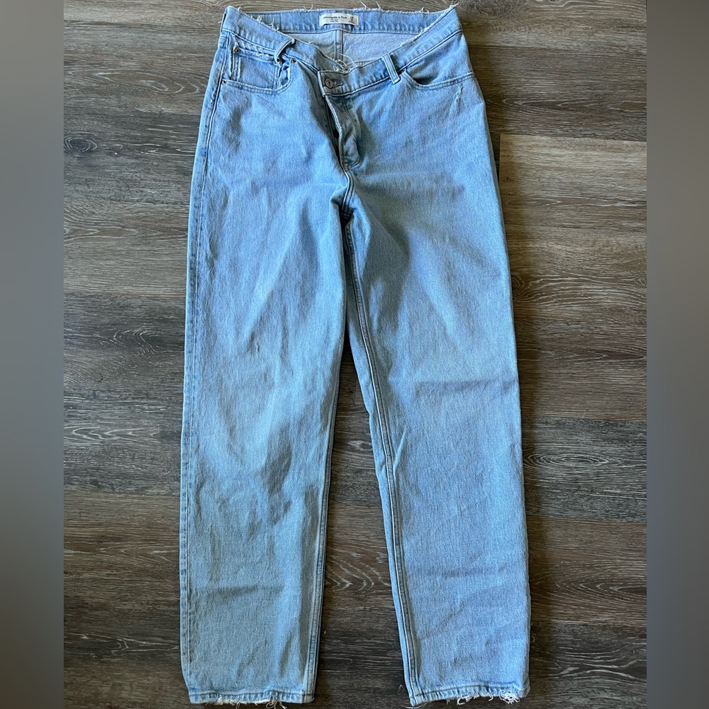 Abercrombie & Fitch Light Blue High Rise Dad Jean